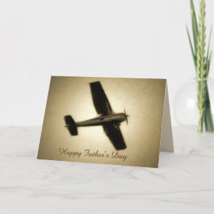 Cartão Happy Father's Day - Vintage Airplane