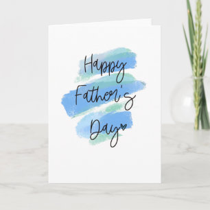 Cartão Happy Father's Day Watercolour Card