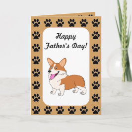 Cartão Happy Father's Day Welsh Corgi