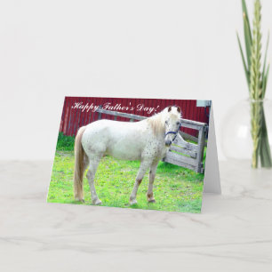 Cartão Happy Father's Day White Horse