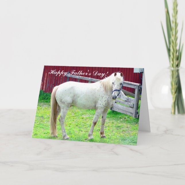 Cartão Happy Father's Day White Horse (Frente)