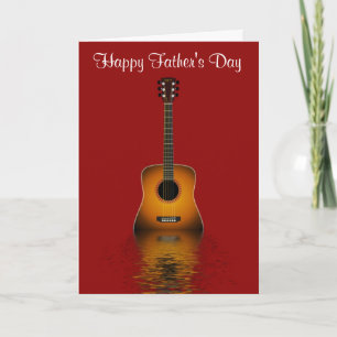 Cartão Happy Father's Day with acoustic guitar to Dad