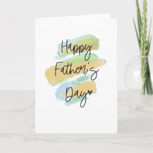 Cartão Happy Father's Day Yellow Watercolour Card 