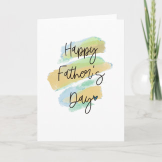 Cartão Happy Father's Day Yellow Watercolour Card
