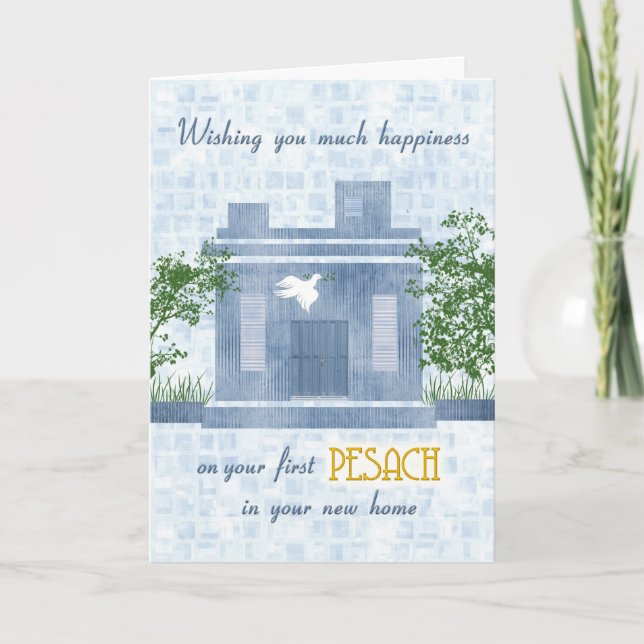 Cartão Happy First Passover in New Home (Frente)