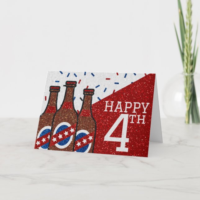Cartão Happy Fourth Of July Glitter Card (Frente)