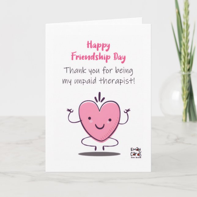Cartão Happy Friendship Day - Cute Heart (Frente)
