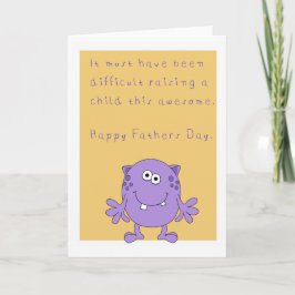 Cartão Happy funny fathers day with monster