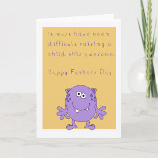 Cartão Happy funny fathers day with monster