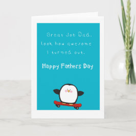Cartão Happy funny fathers day with penguin card