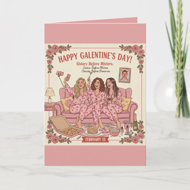 Cartão Happy Galentine's Day Greeting Card (Frente)