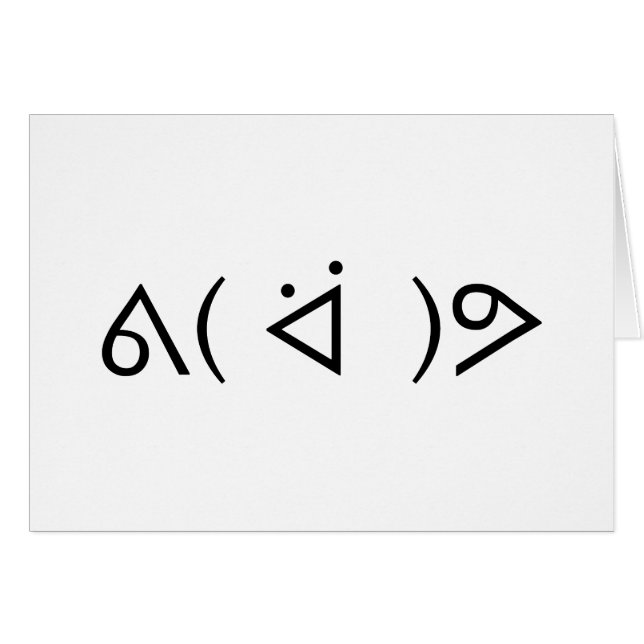 Cartão Happy Gary ᕕ( ᐛ )ᕗ Memória Emoticon Emoji Texto Ar (Frente Horizontal)