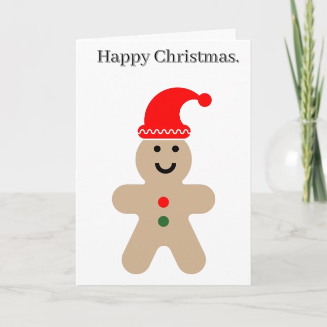 Cartão Happy Gingerbread Man Editable Christmas (Frente)