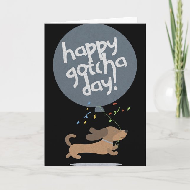 Cartão Happy Gotcha Day Dog New Puppy Adoption Birthday C (Frente)