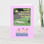 Cartão Happy Groundhog Birthday Grandma!<br><div class="desc">This card was created for my daughter to give to my mother on her birthday,  which happens to coincide with Groundhog Day.  This card can be easily customized for a different recipient other than "Grandma".</div>