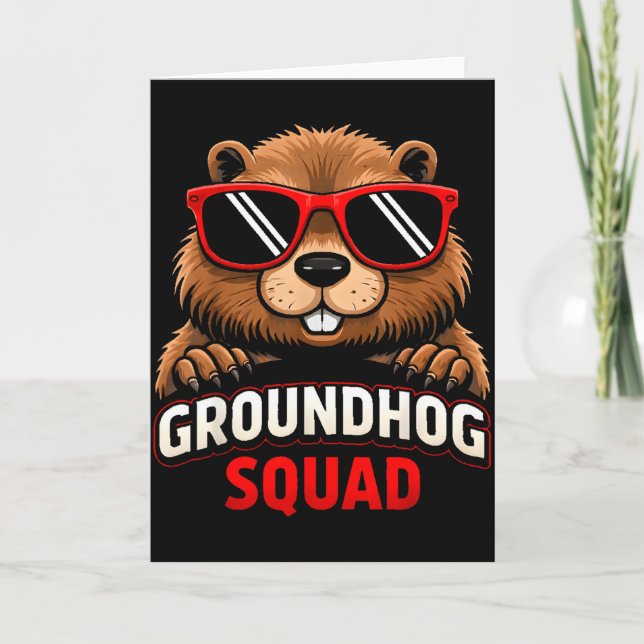 Cartão Happy Groundhog Day 2026 Celebration Funny Groundh (Frente)