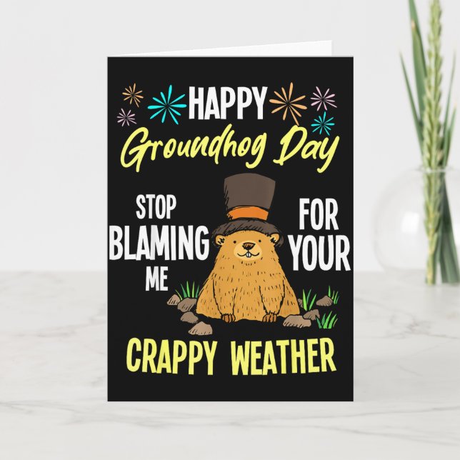 Cartão Happy Groundhog Day Funny Groundhog Lover  (Frente)
