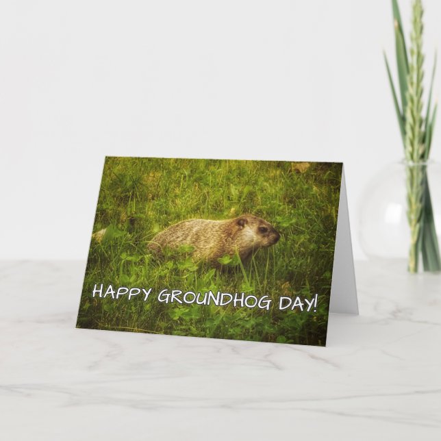Cartão Happy Groundhog Day! greeting card (Frente)