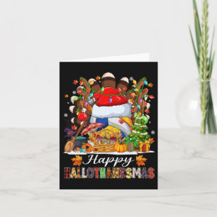 Cartão Happy Hallothanksmas Voleibol Halloween Thanksgi