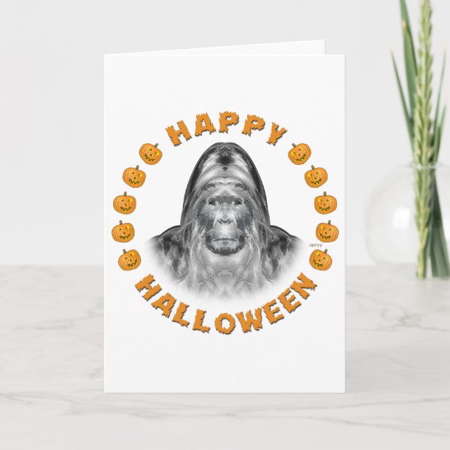 Cartão Happy Halloween Bigfoot (Frente)