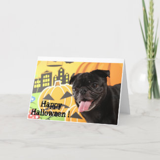 Cartão Happy Halloween Card Black Pug