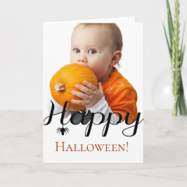Cartão Happy Halloween custom photo spider