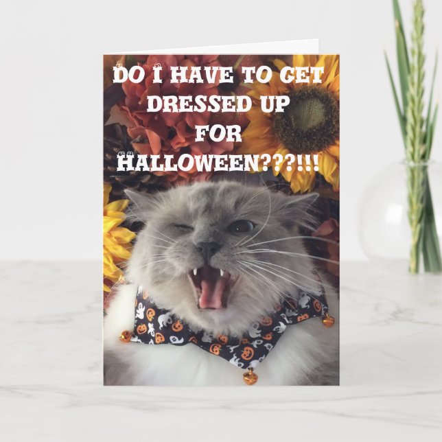 Cartão Happy Halloween / Grumpy Cat card (Frente)