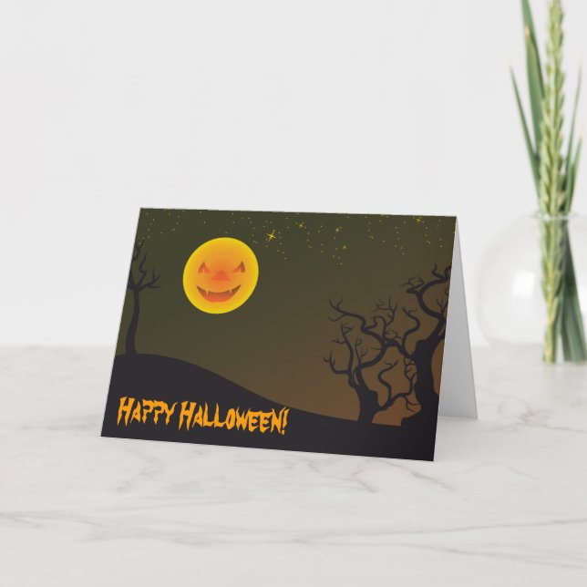 Cartão Happy Halloween Happy Moon (Frente)
