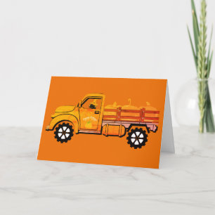 Cartão Happy Halloween Pumpkin Truck