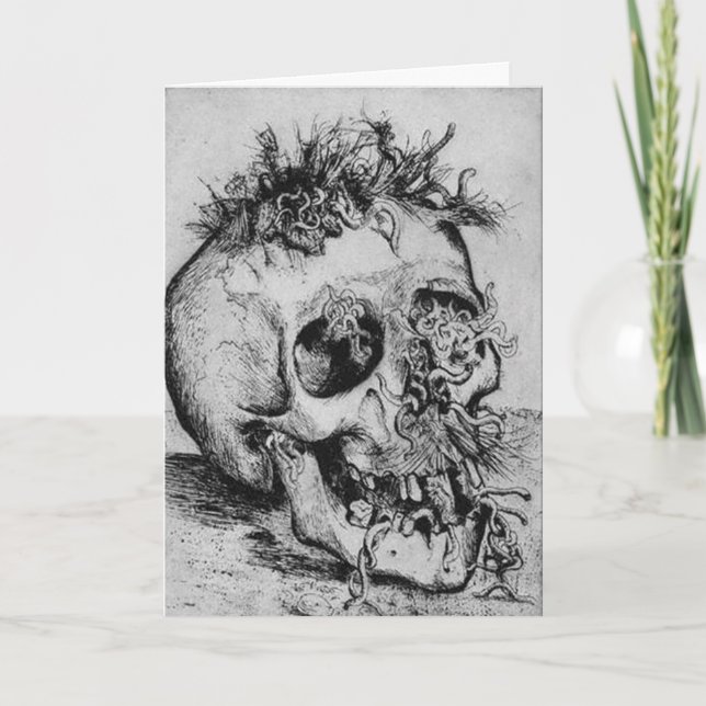 Cartão Happy Halloween Spooky Skull Card (Frente)