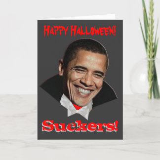 Cartão Happy Halloween Suckers Obama Halloween Card