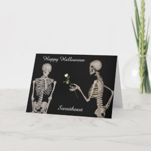 Cartão Happy Halloween Sweetheart Skeleton Card
