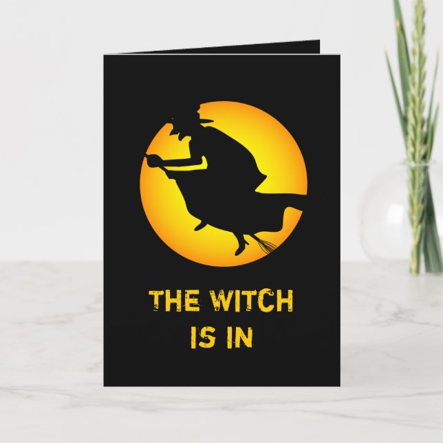 Cartão Happy Halloween Witch is in Greeting Card (Frente)