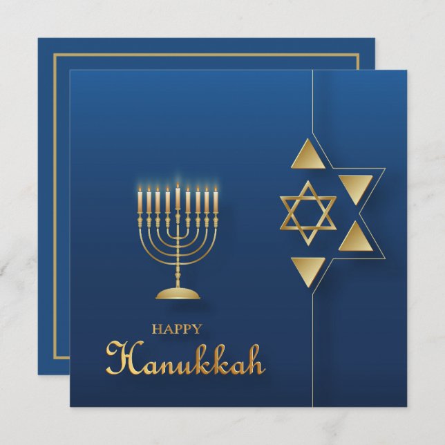 Cartão Happy Hanukkah (Frente/Verso)