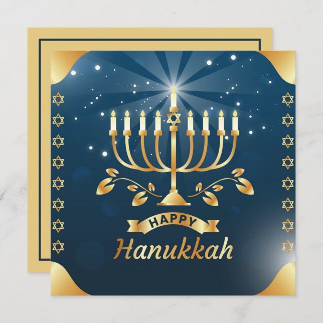 Cartão Happy Hanukkah (Frente/Verso)