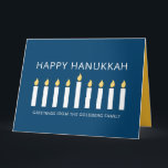 Cartão Happy Hanukkah | Simple and Modern Candle Greeting<br><div class="desc">This is a simple,  minimalist and modern design of the Menorah or temple candlesticks.</div>