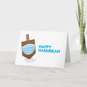 Cartão Happy Hanukkah - Spinning top with face mask