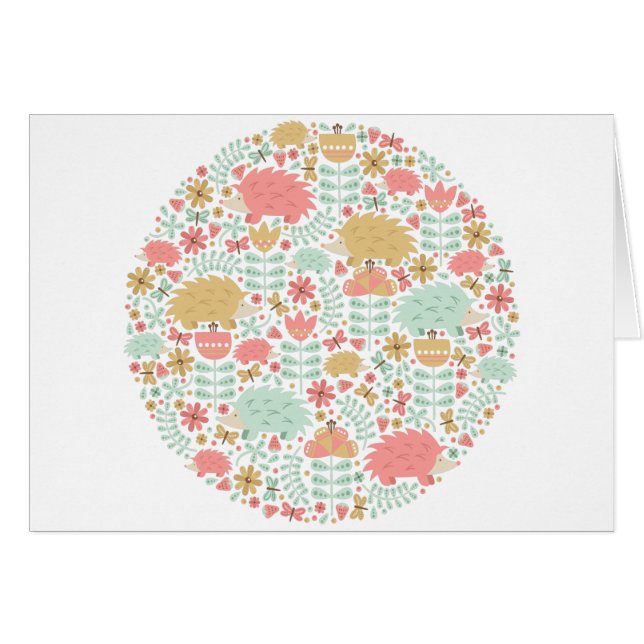 Cartão Happy Hedgehog (Frente Horizontal)