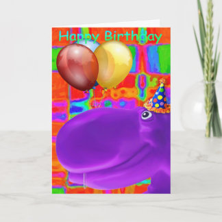 Cartão Happy Hippo Artsy Purple