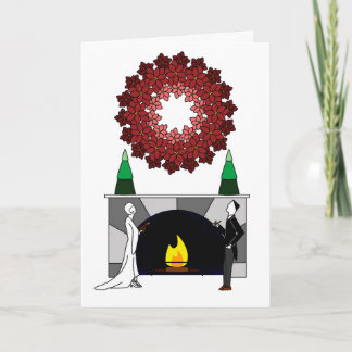 Cartão Happy Hoidays Poinsettia Wreath