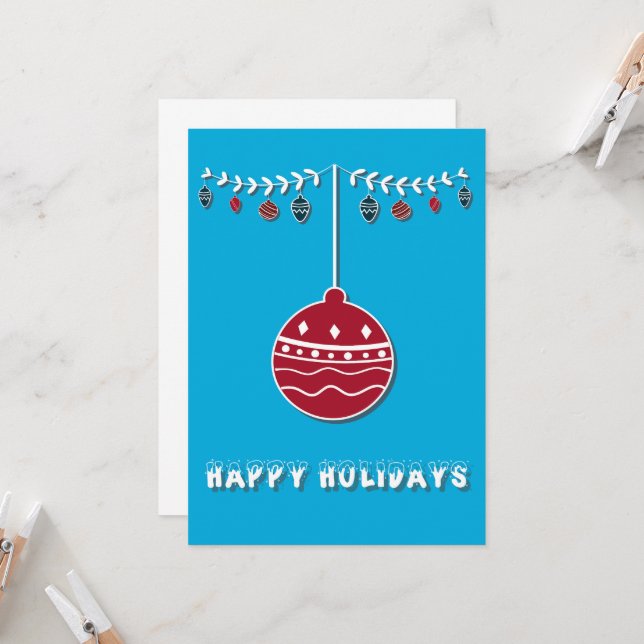 Cartão Happy holidays flat greeting card (Frente/Verso In Situ)