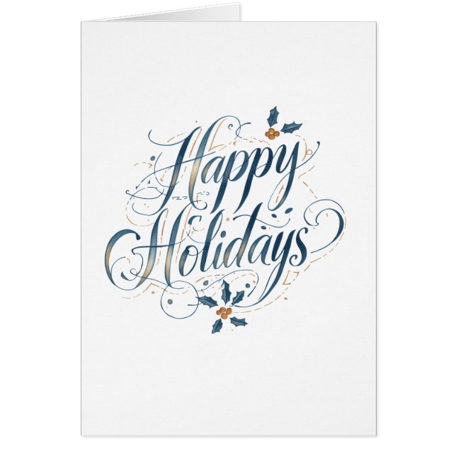 Cartão Happy Holidays Merry Christmas New Year Card (Frente)
