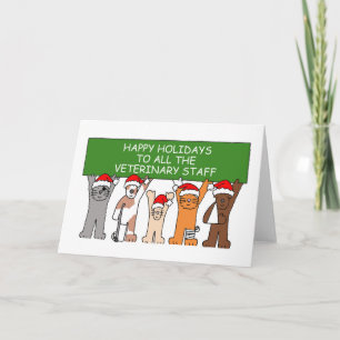 Cartão Happy Holidays to the Veterinary Staff
