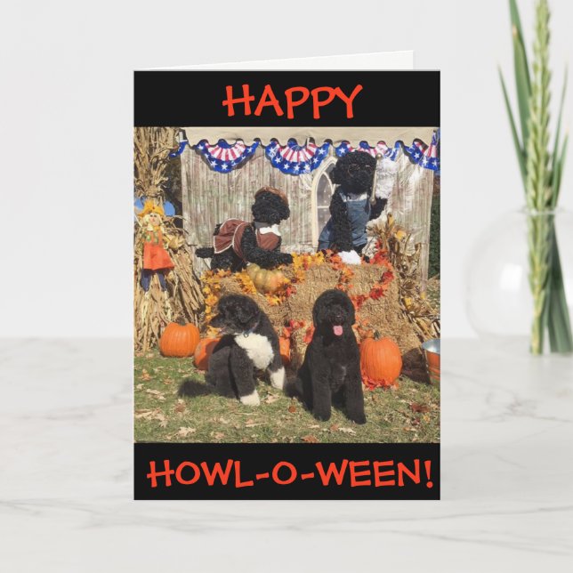 Cartão Happy Howl-O-Ween!  Bo and Sunny - Greeting Card (Frente)