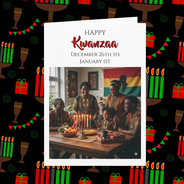 Cartão Happy Kwanzaa - December December 26 to January 1 (Criador carregado)