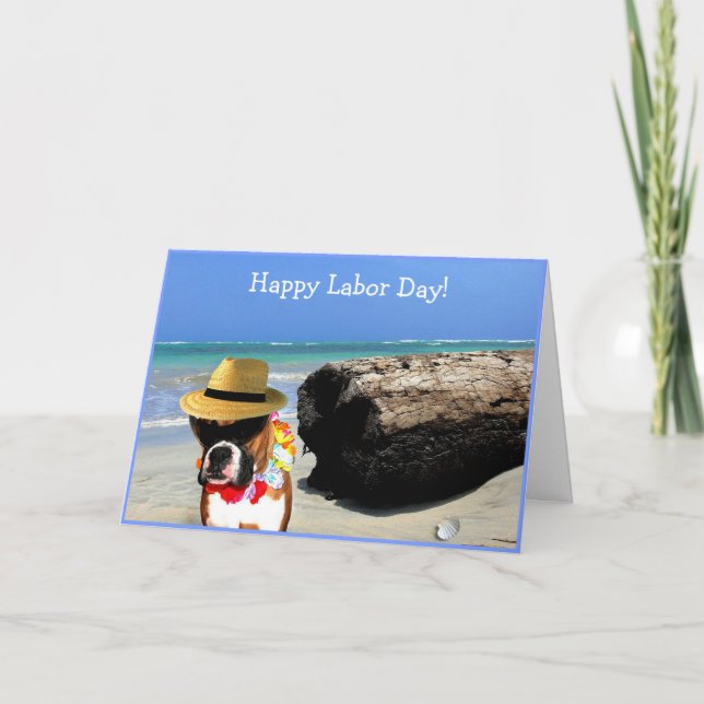 Cartão Happy Labor Day Boxer greeting card (Frente)