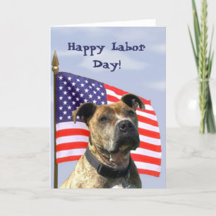 Cartão Happy Labor Day Pitbull Greeting card