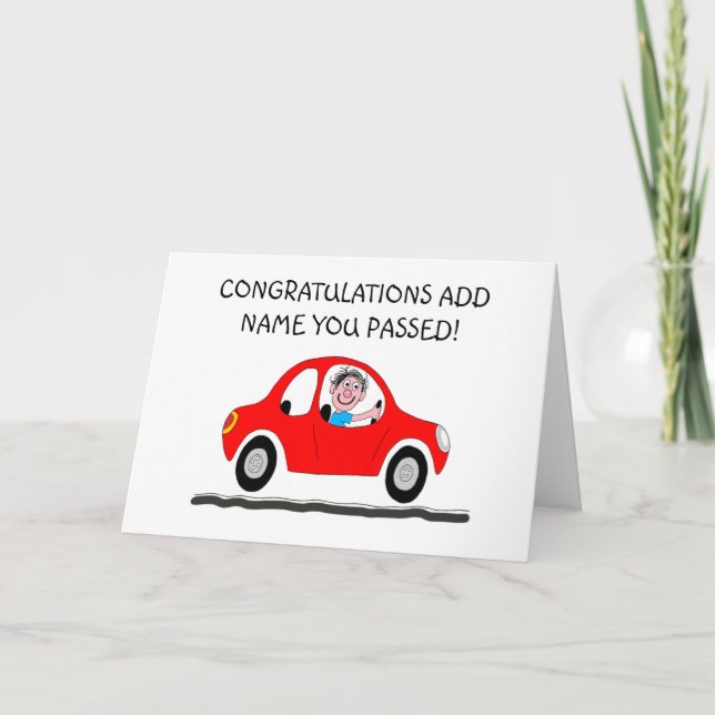 Cartão Happy man just passed driving test (Frente)