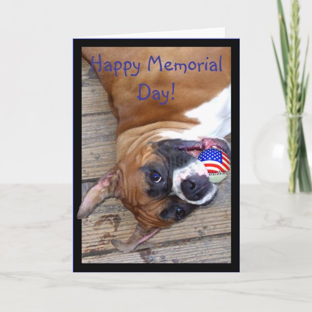 Cartão Happy Memorial Day boxer greeting card (Frente)