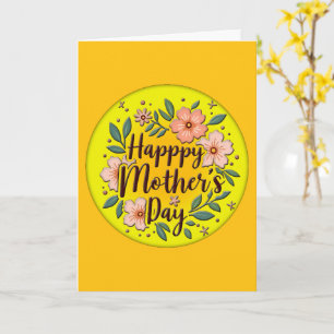 Cartão Happy Mother’s Day – Bright Floral Circle Design